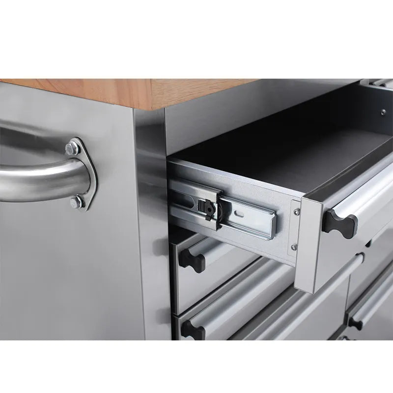 55" Brushed Stainless Steel Tool Chest – 10-Drawer Storage Solution