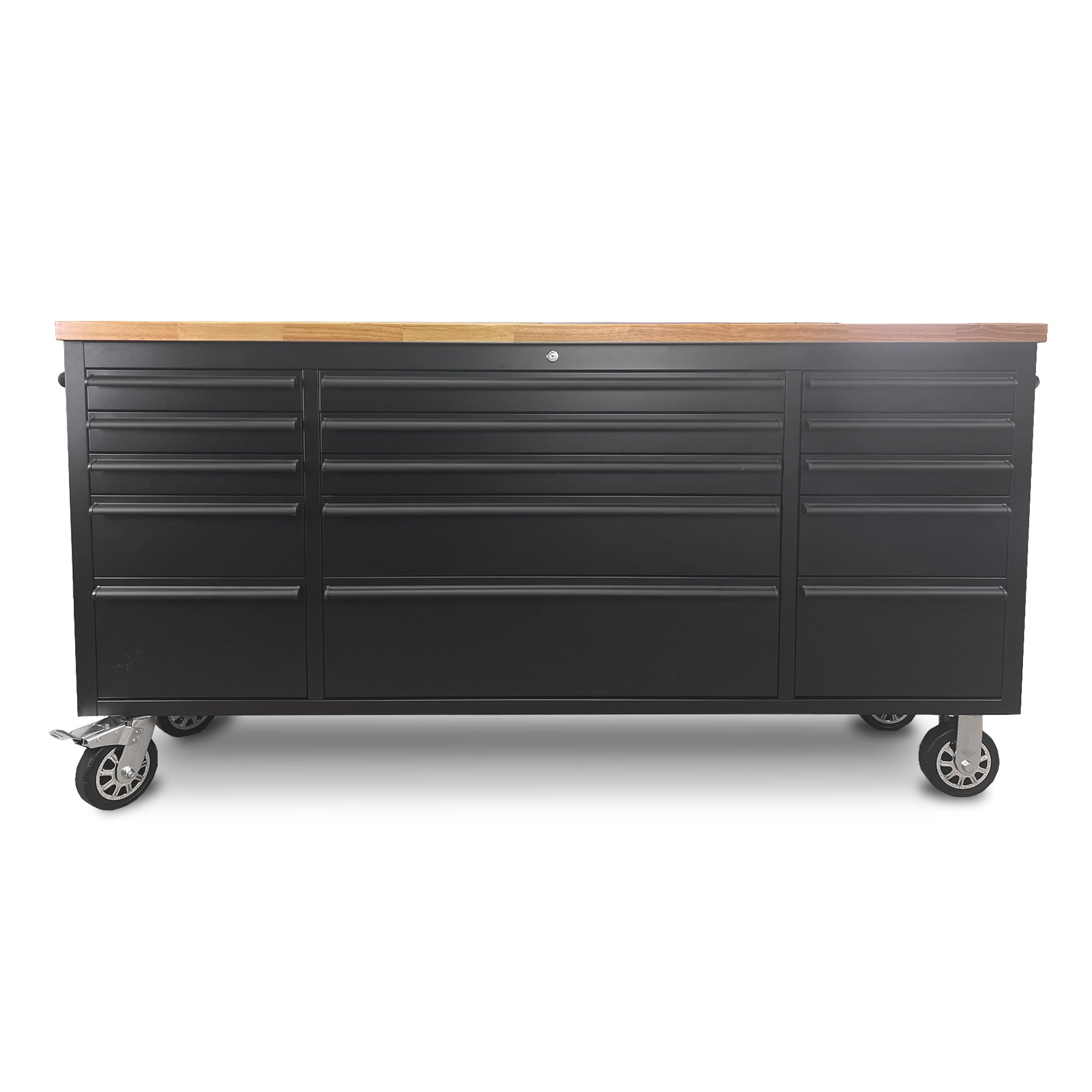61" Black Powder-Coated Steel Tool Chest – 9-Drawer Adjustable Height