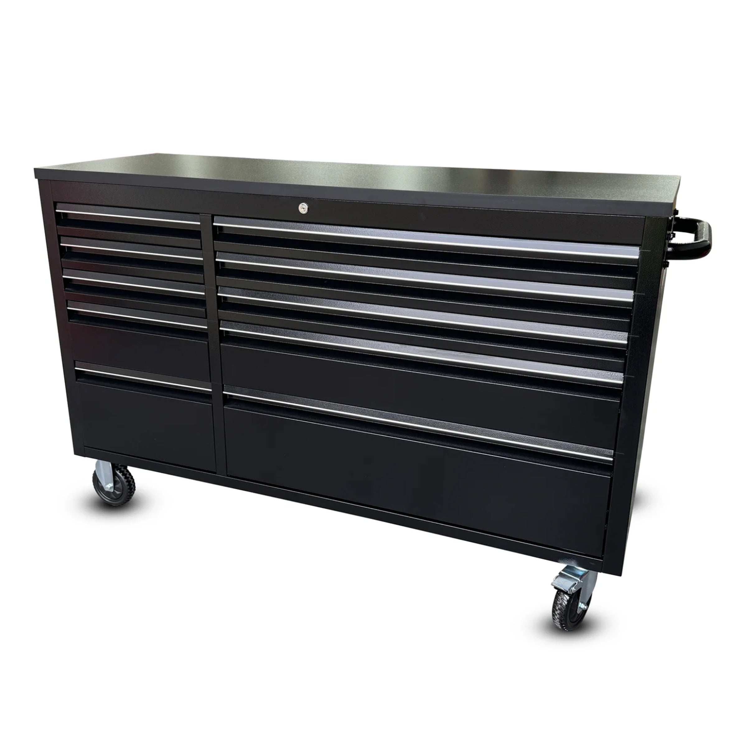 55" Black Powder-Coated Steel Tool Chest – 10-Drawer Organiser