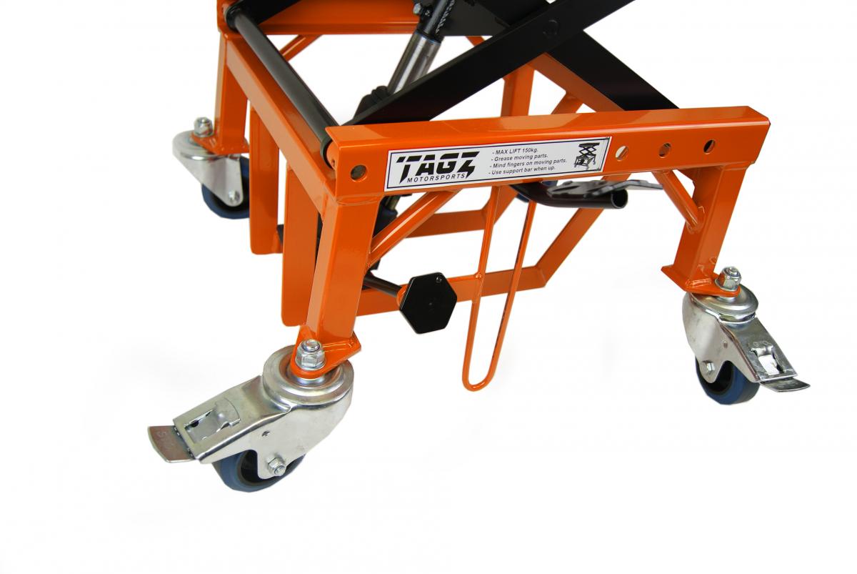 Heavy Duty 150kg Hydraulic Scissor Lift Stand With Wheels