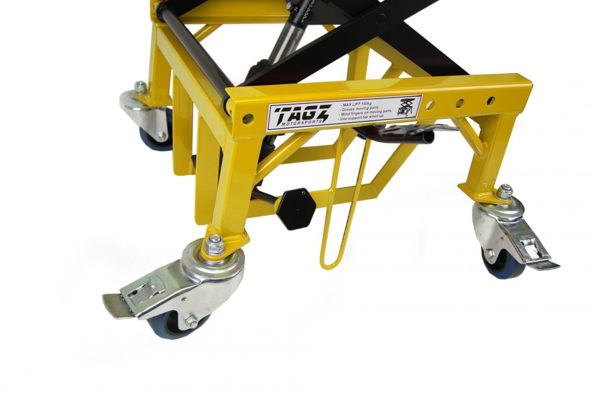 Heavy Duty 150kg Hydraulic Scissor Lift Stand With Wheels