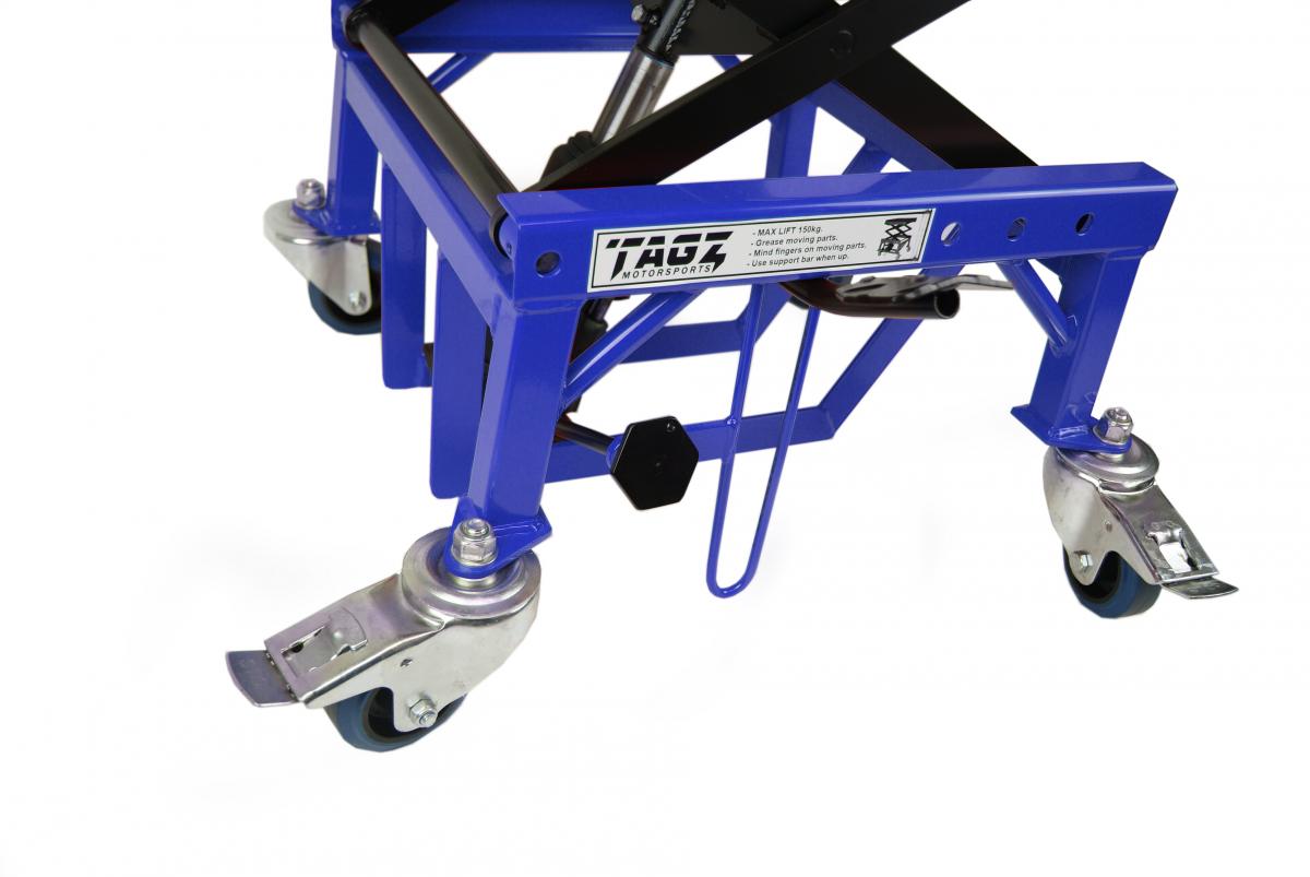 Heavy Duty 150kg Hydraulic Scissor Lift Stand With Wheels