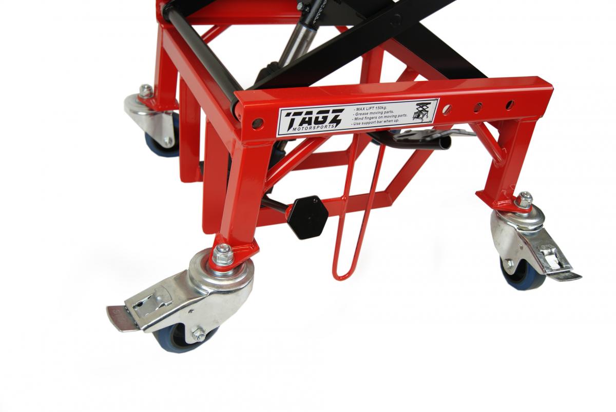 Heavy Duty 150kg Hydraulic Scissor Lift Stand With Wheels